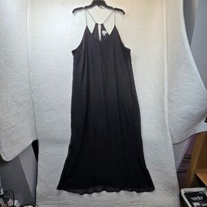 Old Navy Maxi Slip Dress Black Spaghetti Strap Flowy Minimalist Summer Beach XXL